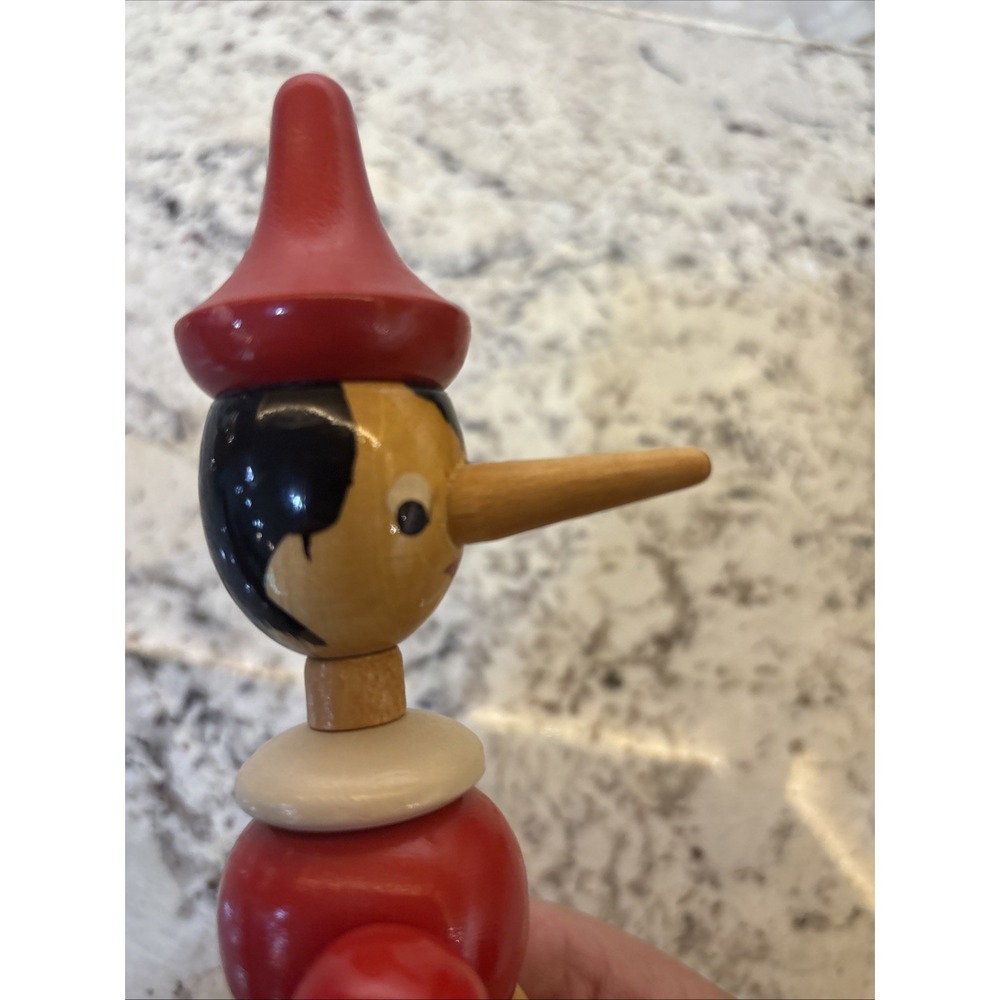 Vintage Pinocchio Jointed Articulated Doll Wooden Decor fairytales Geppetto - Picture 16 of 16